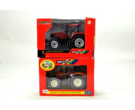 Britains 1/32 Farm Issues comprising Case IH 210 Puma Tractor plus Renault Cergos 340. E to NM in Boxes. (2)