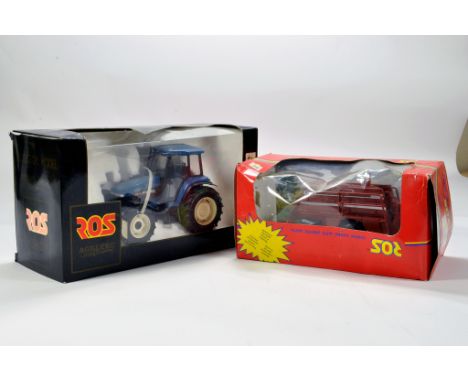 ROS 1/24 Farm issue comprising Ford 8970 Tractor plus 1/32 Hesston Baler. Generally E. (2)