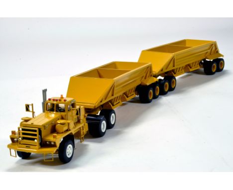 Dan Models 1/50 Combination Model of a Uranium Mine P12 Tractor Unit with Tandem King Bottom Dump Trailer with connecting dol