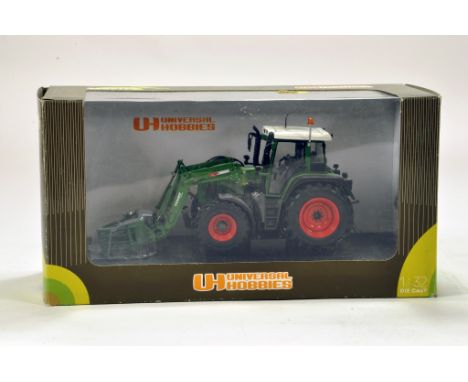Universal Hobbies 1/32 Farm Issue comprising Fendt Tractor and Loader. Generally VG to E.