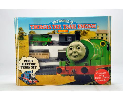 Hornby OO Gauge Railway issue comprising Percy Thomas The Tank Engine Set. Appears complete and generally G to VG. 