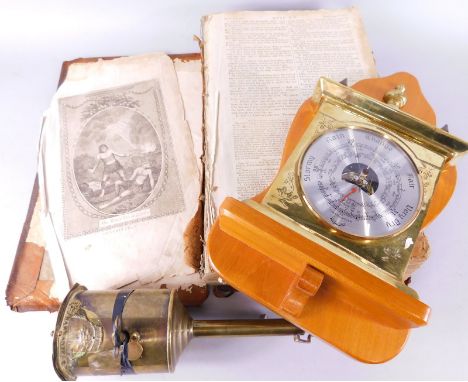 Various bygones, to include a modern wall barometer, 37cm high, clockwork roasting jack, etc (3)
