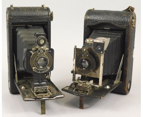 Two Kodak cameras, a Kodak Autographic 3 Model G and a Kodak junior Autographic Number 1A, Model G