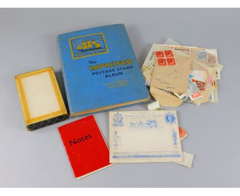 Various early 20thC and later world used stamps, to include an Improved Postage stamp album complete with various used exampl