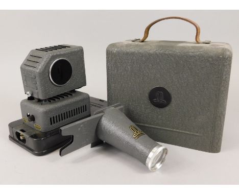 An Optikotechna slide projector, from the 1920s or 30s, with carrying case