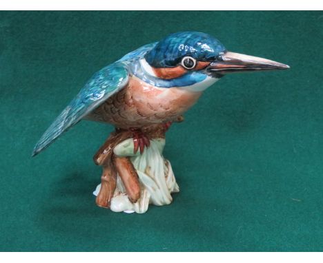 BESWICK GLAZED CERAMIC KINGFISHER NO 2371 BY ALBERT HALLAM 12.5 cm