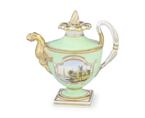 A Flight, Barr and Barr Worcester rosewater sprinkler and stopper, circa 1825-30Of classical form, the spout formed as an eag