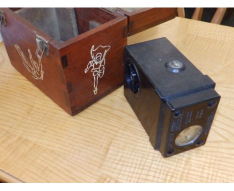 A Skymaster high speed timing clock A1687 in mahogany case (used for pigeon racing)