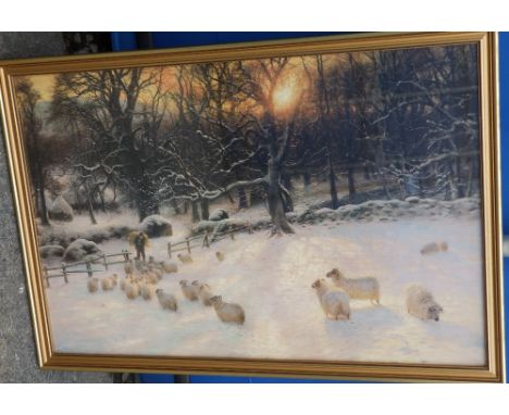 A Farquharson – modern colour print – Sheep in snow