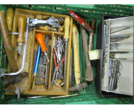 a crate of various hand tools&nbsp;