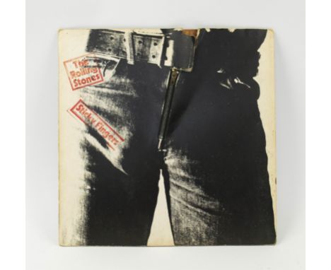 ANDY WARHOL, signed and designed by Andy Warhol Rolling Stones Sticky Fingers LP, provenance signed behind National Portrait 