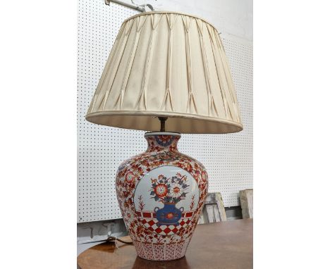 TABLE LAMP, 70cm H overall, ceramic with pleated shade. 