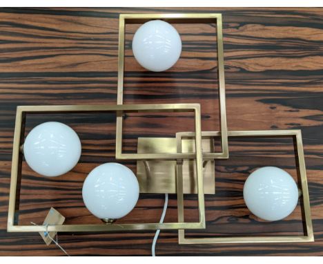 CEILING LIGHT, 20cm drop approx., 1950s Italian style, gilt metal. 