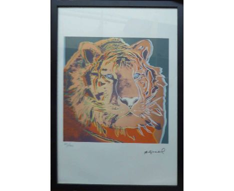 ANDY WARHOL 'Tiger', lithograph, from Leo Castelli gallery, stamped on reverse, edited by G. Israel on Arches paper, numbered