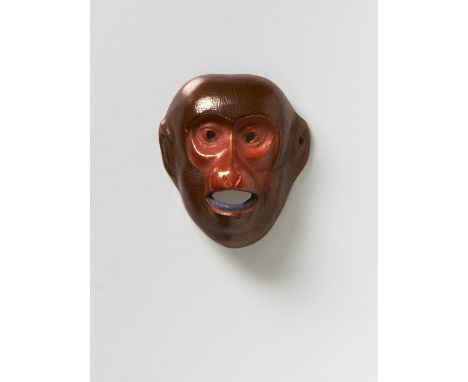 A JAPANESE MASK NETSUKE OF SARU, 19TH CENTURYlacquered wood, signed with seal ‘Hô’4.4cm high Peter E. Müller Japanese Mask Co