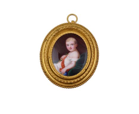 A PORTRAIT MINIATURE OF THE KING OF ROME, FRENCH SCHOOL, 19TH CENTURYafter the portrait by Baron Gérard (François Pascal Géra