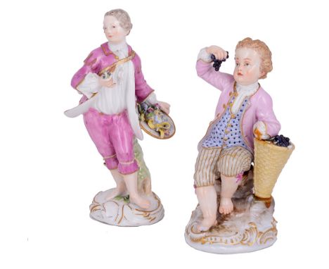 A MEISSEN FIGURE OF A BOY WITH FLOWERS, LATE 18TH CENTURY / EARLY 19TH CENTURYafter a model by Johann Joachim Kändler (1706-1