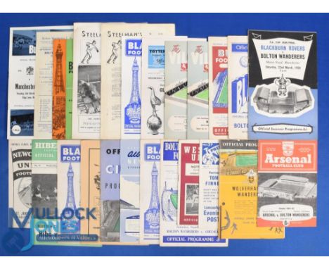 Selection of football programmes to include 1955/56 Aston Villa v Sunderland/Cardiff City double issue, Burnley v Bolton Wand