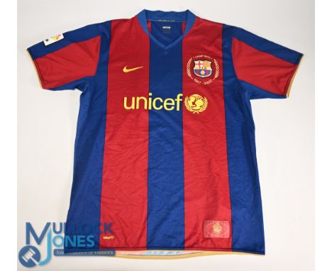 Barcelona FC Home Football Shirt 1957-2007 #19 Messi Size Large. Nike / unicef (VG)