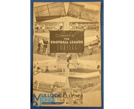 1938/39 Football League Jubilee Arsenal v Tottenham Hotspur souvenir football programme 20 Aug, light creases in places, o/w 