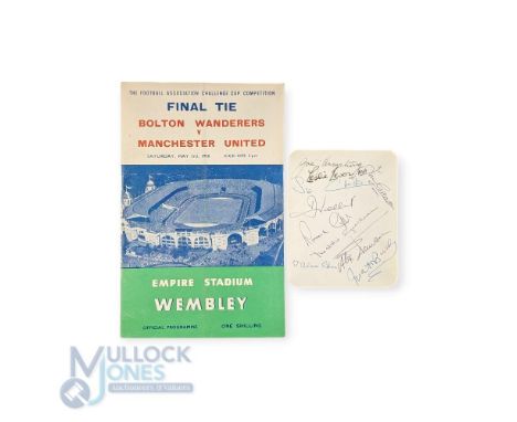 1958 Invitation Card (with autographs) from Borough of Stretford Town Council to local Councillor for the dinner to celebrate