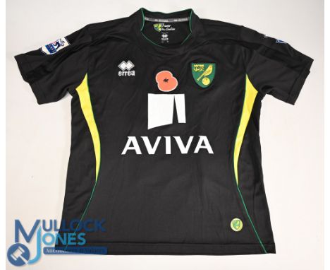 Norwich City FC Away Football Shirt 2012-2013 #21 Butterfield Size Adult Small Errea / Aviva (G) with some small marks with P