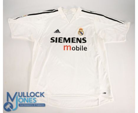 Real Madrid FC Home Football Shirt 2004-2005 #5 Zidane Size Large. Adidas / Siemens Mobile (VG)