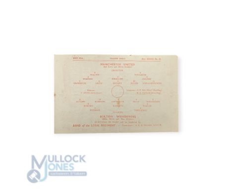 1944/45 Football League Cup (North) Final 2nd leg Manchester Utd v Bolton Wanderers match programme, 26 May 1945 at Maine Roa