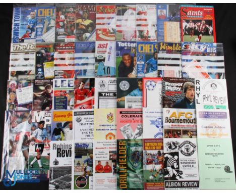 1997/98 Manchester Utd complete season away league programmes (19) and tickets (16); FAC away Barnsley plus ticket, Chelsea +