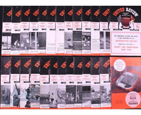 1964/65 Manchester Utd home programmes, complete season league and FAC (Chester, Stoke City, Burnley), token sheets included 