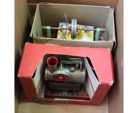 Boxed Mamod Minor I steam engine, line shaft and steam hammer