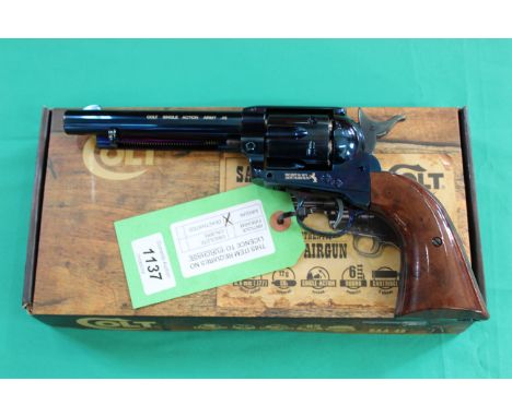 A 'Colt .45' single action Army .177 cal revolver, CO2 air pistol, 'as new' with cartridges and instructions, in original box