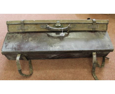 Two vintage gun cases, one a double leather example (both as found)