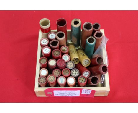 A selection of 'large bore' shotgun cartridges including 10/8 and 4 bore examples (some live, some empty), this item can only