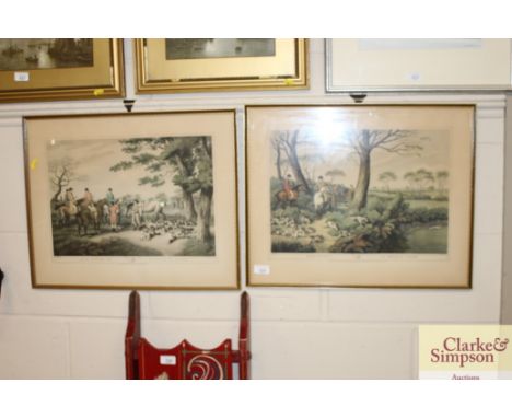 A pair of French hunting prints 