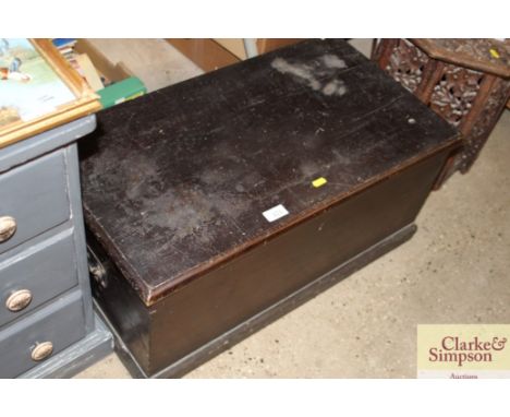 A painted pine Victorian trunk