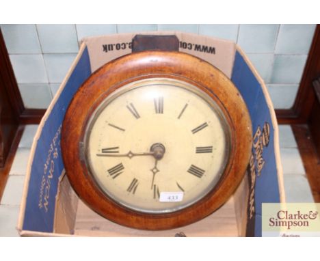 A Victorian postman's alarm wall clock 