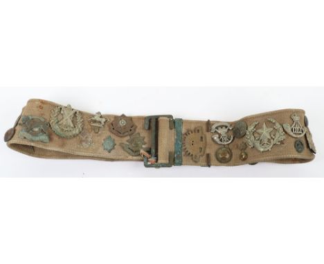 WW1 British 08 Pattern “Hate Belt”, fine untouched example of the webbing 08 pattern waist belt with brass fittings. Belt has