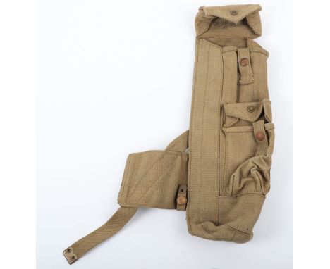 Grouping of British Military Equipment, including a single Lanchester submachine gun ammunition pouch as used by the Royal Na