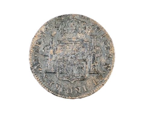 A Silver Spanish Pillar Dollar, mint Lima, 1795 Although salvaged from the wreck of the Dutch East Indiaman Hollandia, lost o