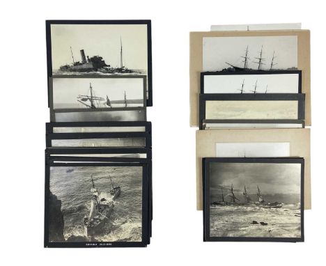 Shipwreck Photographs A collection of good quality later prints  Almost all backed onto boards with annotations, wrecks inclu