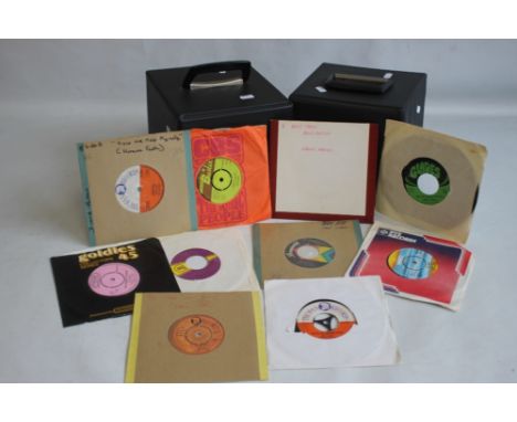SINGLES RECORDS - TWO CASES CONTAINING APPROX. 110 SINGLES, mainly Soul, Northern Soul, some Reggae and some pop to include P