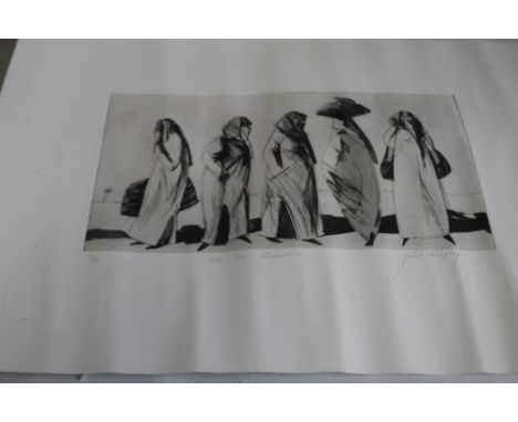 JULIA MIDGLEY, "BUS STOP MARRAKECH", SIGNED LIMITED EDITION PRINT