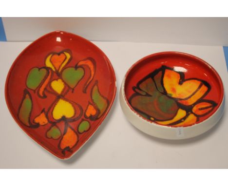 TWO POOLE POTTERY DISHES
