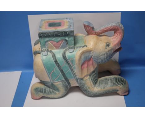 A LARGE CERAMIC ELEPHANT