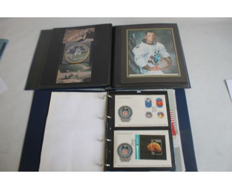 NASA INTEREST - TWO ALBUMS OF STAMP COVERS AND PHOTOGRAPHS, to include Astronauts, portrait photographs and mini stamp sheets