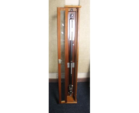 A STICK BAROMETER, F. D. &amp; Co., Watford in a mahogany case