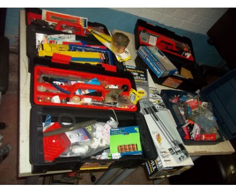 A SELECTION OF TOOLS AND TOOL BOXES WITH CONTENTS
