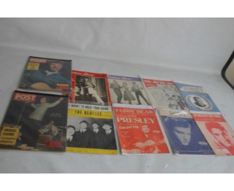 MUSIC MEMORABILIA 1950S / 1960S to include Beatles sheet music "I Want To Hold Your Hand", "Bill Haley Souvenir", "Bill Haley