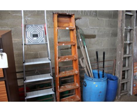 A wooden step ladder